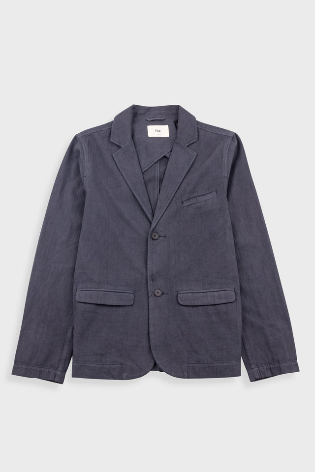 Lunar Blazer - Soft Black Cotton Linen