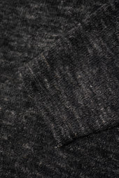 LINEN WOOL V-NECK - BLACK MELANGE