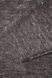 LINEN WOOL V-NECK - BROWN MELANGE
