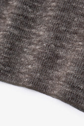 LINEN WOOL V-NECK - BROWN MELANGE
