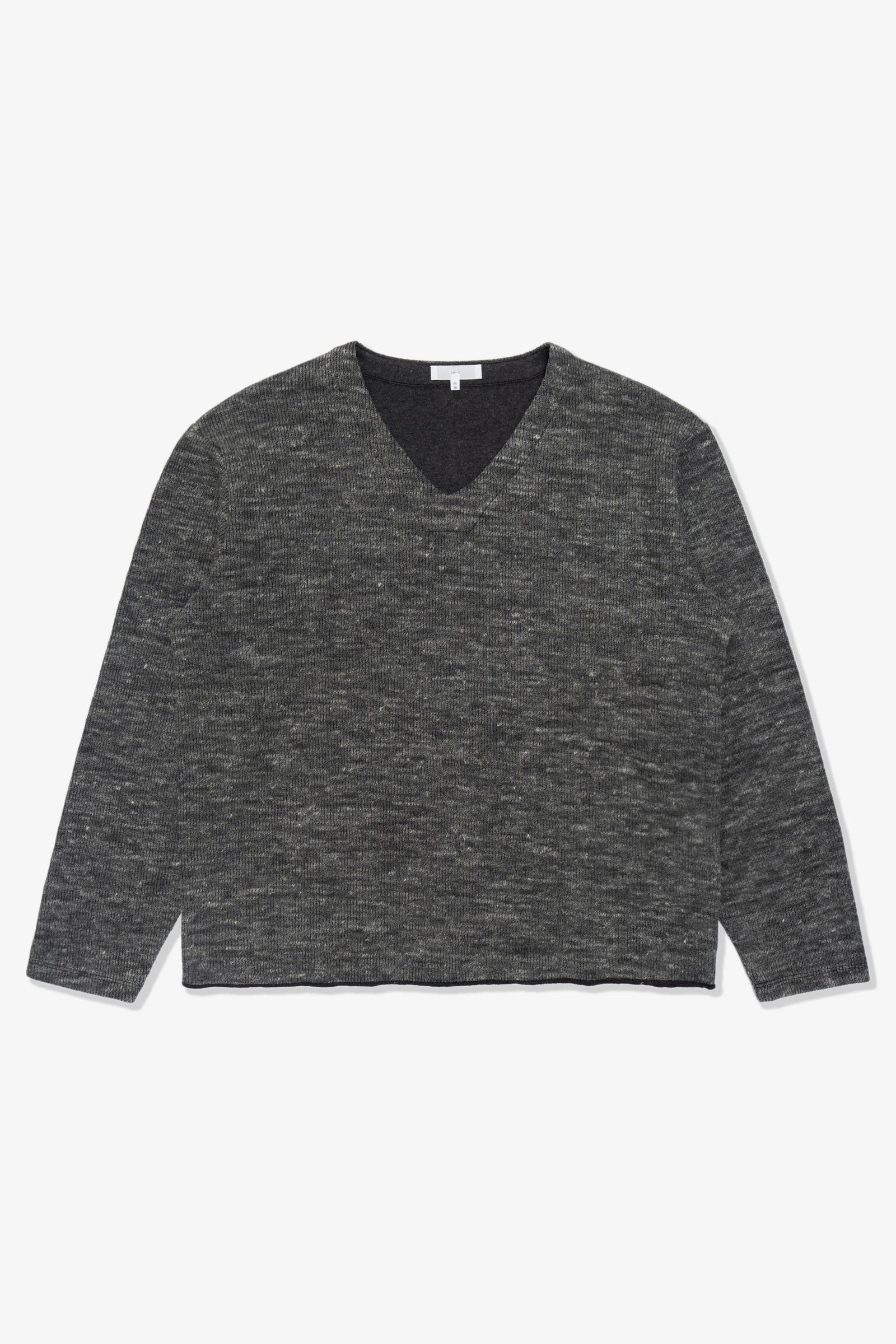 Linen Wool V Neck Melange