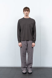 LW - C x KAPTAIN SUNSHINE L/S STRIPE T-SHIRT - GRAY