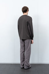 LW - C x KAPTAIN SUNSHINE L/S STRIPE T-SHIRT - GRAY