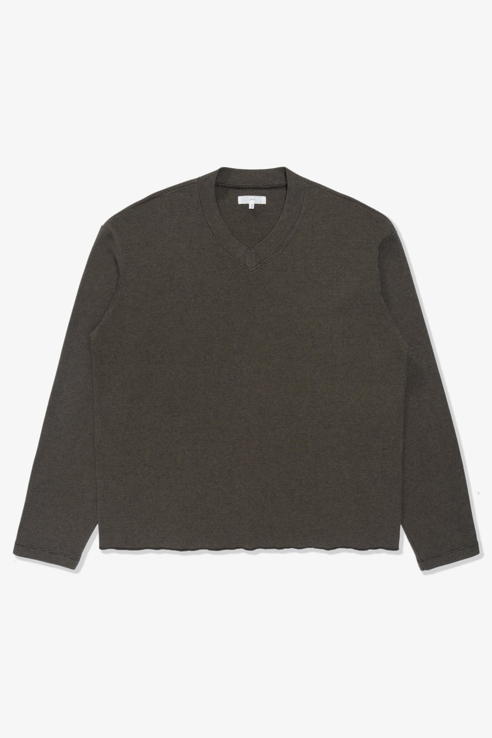 High V Neck T Shirt Anvil Grey Black