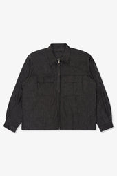 JOLIET ZIP SHIRT - BLACK CHAMBRAY