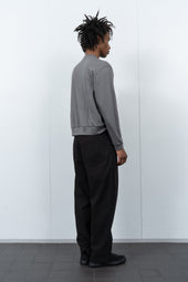 2-PLY GAUZE CREWNECK - PEWTER
