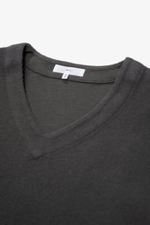 CROPPED V-NECK SWEATER - PEWTER