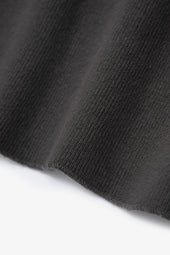 CROPPED V-NECK SWEATER - PEWTER