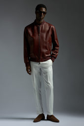 Light Leather Evolution Varsity Bomber