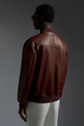 Light Leather Evolution Varsity Bomber