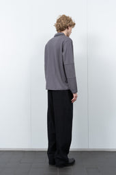 WOOL JERSEY POLO - SLATE GREY