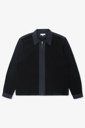 DOUBLE KNIT ZIP SHIRT - BLACK