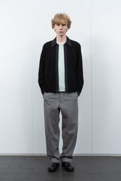 DOUBLE KNIT ZIP SHIRT - BLACK