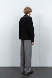 DOUBLE KNIT ZIP SHIRT - BLACK