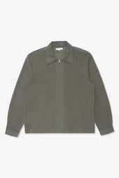 Double Knit Zip Shirt Dark Kelp