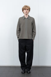 Double Knit Zip Shirt Dark Kelp