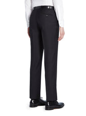Black Natural Stretch Wool Trousers - Model 08 (SLIM)