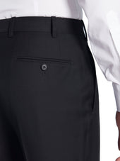 Black Natural Stretch Wool Trousers - Model 08 (SLIM)