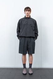 LW - C x KAPTAIN SUNSHINE COTTON LINEN SHORT - CHARCOAL