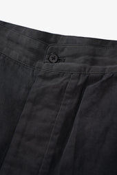 LW - C x KAPTAIN SUNSHINE COTTON LINEN SHORT - CHARCOAL