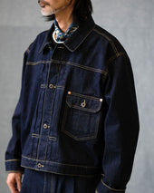 Type I Denim Trucker Jacket Slanted Shoulder