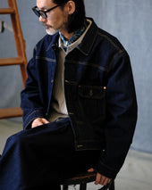 Type I Denim Trucker Jacket Slanted Shoulder