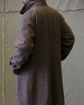 Wool Houndstooth Balmacaan Coat