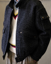 Chevron Wool Bomber Jacket