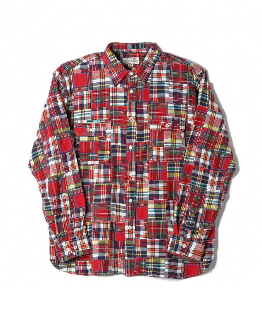 60s preppy patchwork plaid shirt