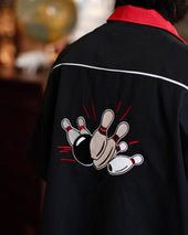 Red Placket Panel Bowling Shirt