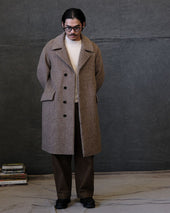 Houndstooth Wool Trench Coat