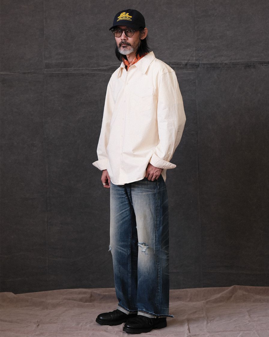 Off White Washed Oxford Shirt