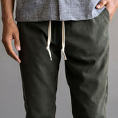 Laidback Pant Green Tropical Wool
