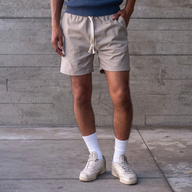 Laidback Short Wheat Microhoundstooth Tech Wool