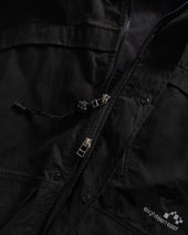 LAINES HOODED SHELL - BLACK WATER-REPELLENT BEESWAX COATED COTTON / NYLON