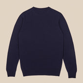 Superfine lambswool crew neck in navy