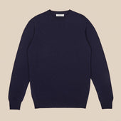 Superfine lambswool crew neck in navy