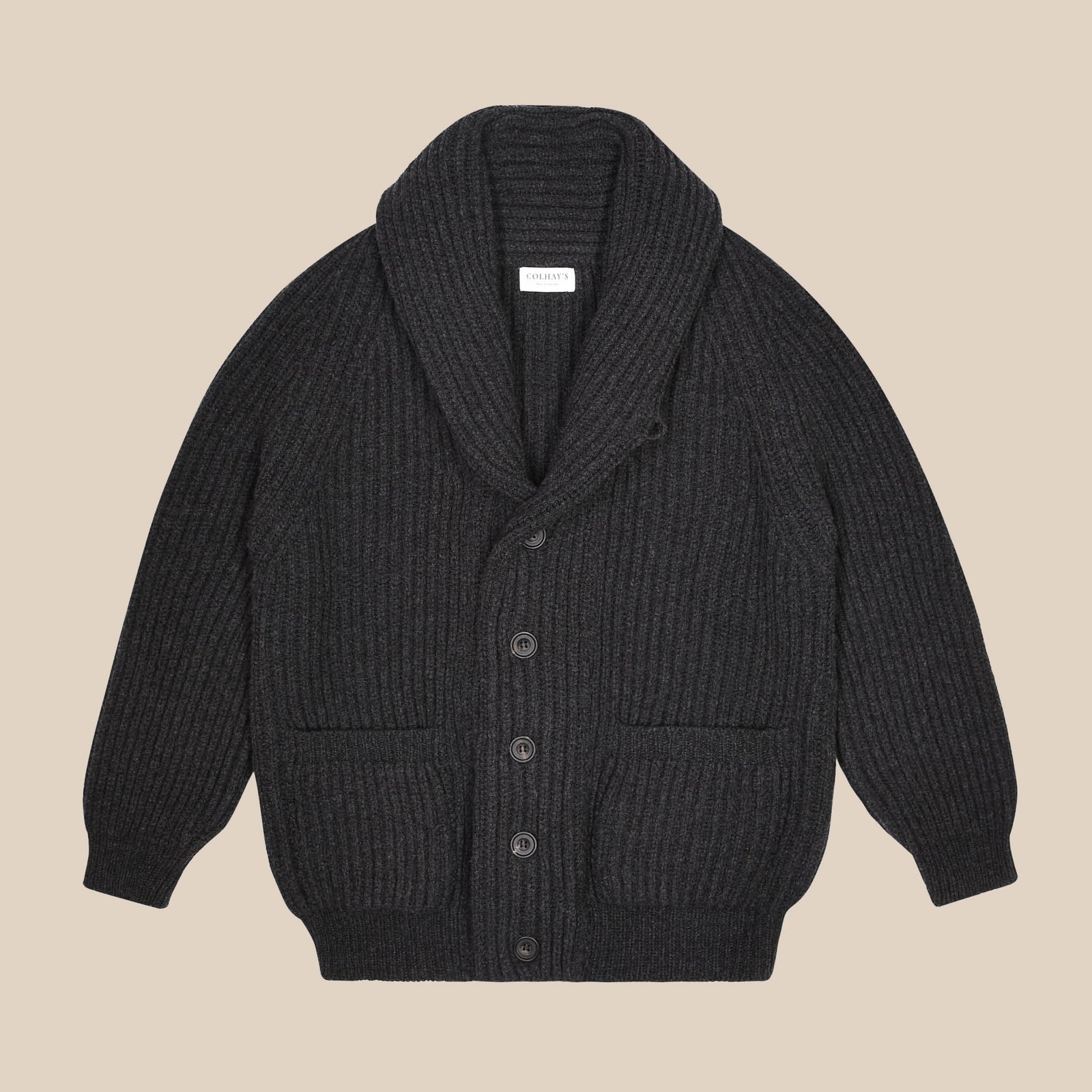 Superfine Lambswool Shawl Collar Cardigan In