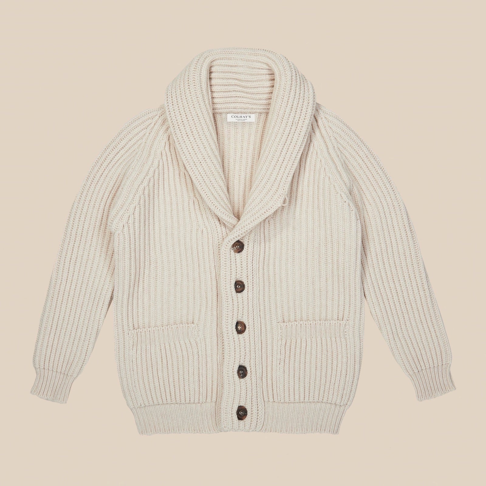 Superfine Lambswool Shawl Collar Cardigan In