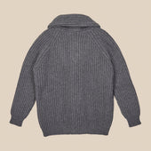Superfine Lambswool Shawl Collar Cardigan In Grey M Lange
