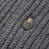 Superfine Lambswool Shawl Collar Cardigan In Grey M Lange