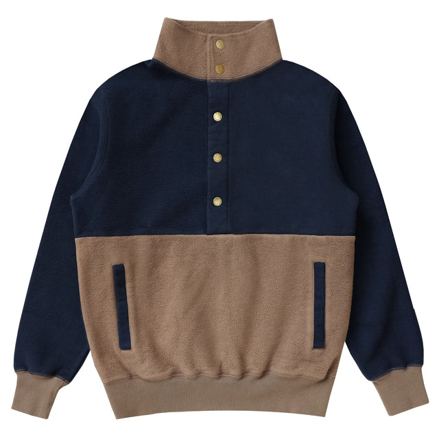 Reverse Fleece Pullover Navy Chestnut - Unisex