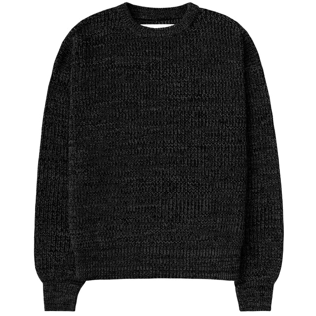 Cotton Knit Sweater Heather Black - Unisex