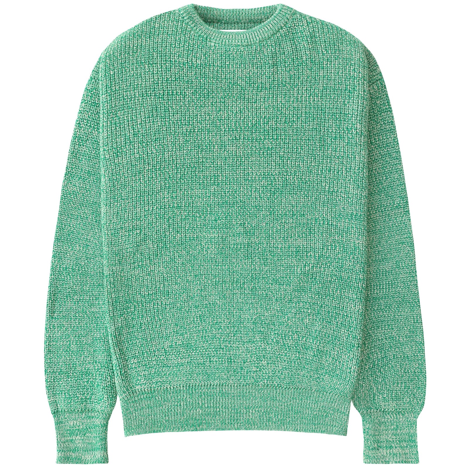 Cotton Knit Sweater Heather Green Unisex