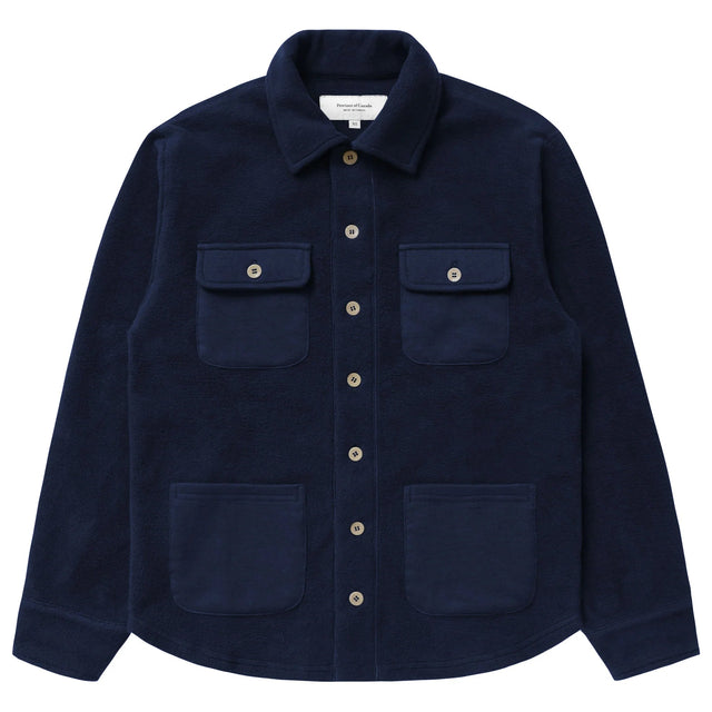 Reverse Fleece Overshirt Navy - Unisex