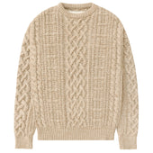 Ivy Cable Knit Sweater Heather Beige - Unisex