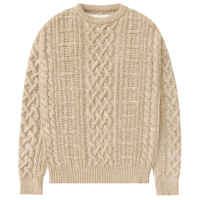 Ivy Cable Knit Sweater Heather Beige - Unisex