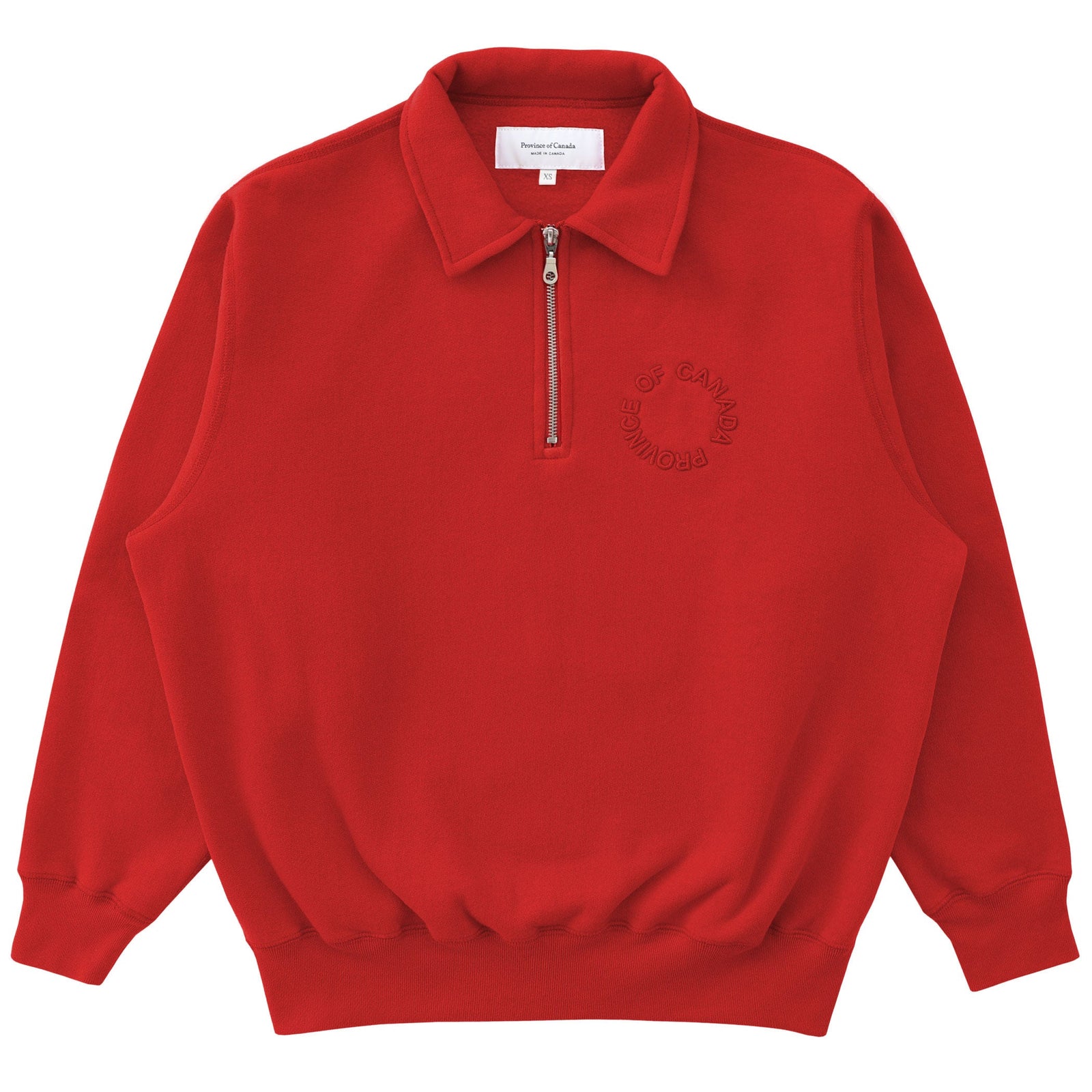 Half Zip Fleece Sweatshirt Red Unisex