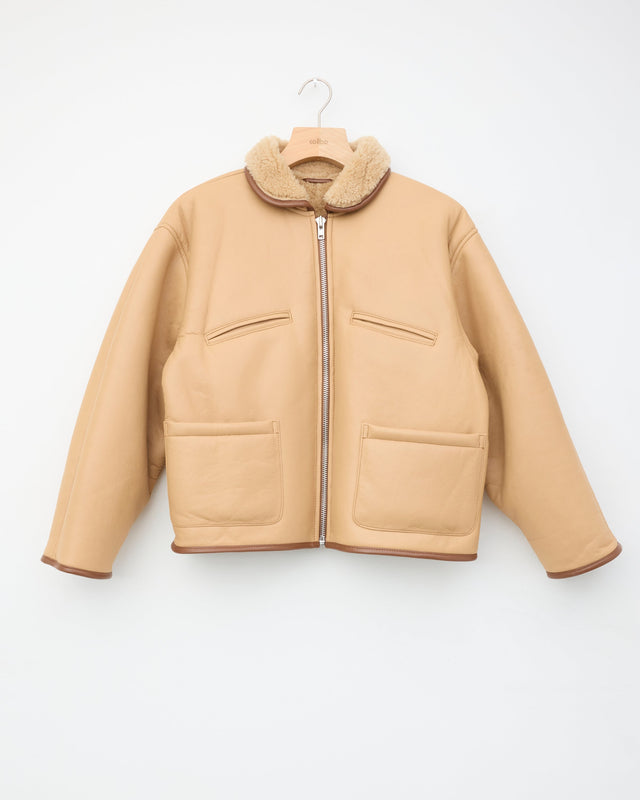 Leather Back Flying Jacket, Tan