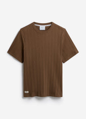 Leon Slim Ribbed T Shirt Cotton